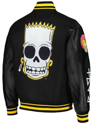 Simpsons Black Varsity Jacket - back view