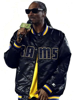 Snoop Dogg Los Angeles Rams Varsity Jacket - back view