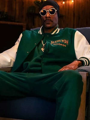 Snoop Dogg Death Row Records Green Varsity Jacket - side view