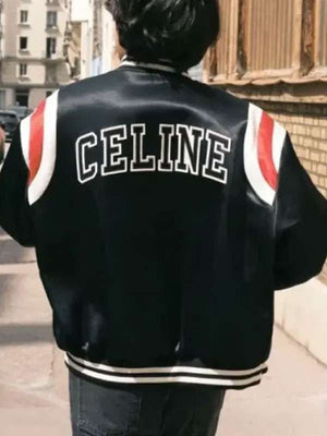 Kim Tae Hyung Black Varsity Jacket - back view
