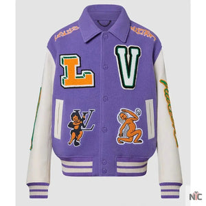 Purple and White Varsity Jacket