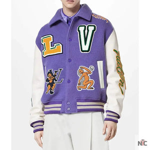 Purple and White Varsity Jacket