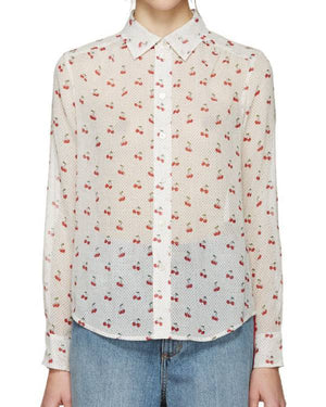 I Love LA Rachel Sennott Cherries Printed Blouse
