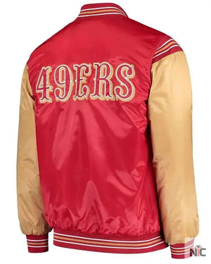 San Francisco 49ers Inspired Enforcer Scarlet And Gold Varsity Jacket