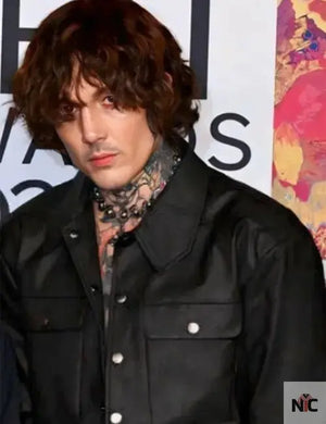 Singer Oliver Sykes Black Crop Leather Jacket
