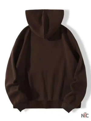 Sp5der Inspired Zipper Web & Heart Print Hoodie Brown