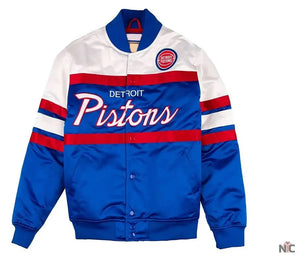 Special Script Detroit Pistons Inspired Satin Jacket