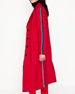 Finding Mr Christmas S02 Ashley Williams Red Coat with Side Stripe - view 2