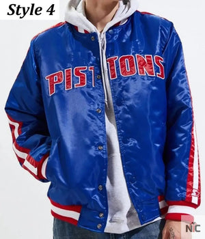 Starter 90’s NBA Detroit Pistons Inspired Blue Jacket.