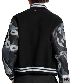The Kid Laroi Wrong Camo Chains Lv Varsity Jacket