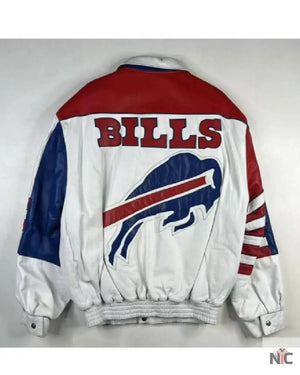 Vintage Buffalo Bills Inspired Jeff Hamilton Leather Jacket