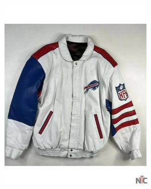 Vintage Buffalo Bills Inspired Jeff Hamilton Leather Jacket