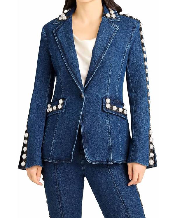 Why Did I Get Married Again Taraji P. Henson Embellished Denim Jacket - view 2