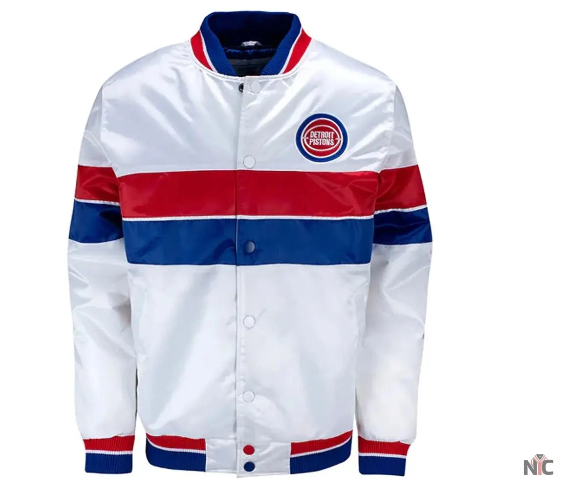 35th Anniversary Detroit Pistons Inspired White Jacket