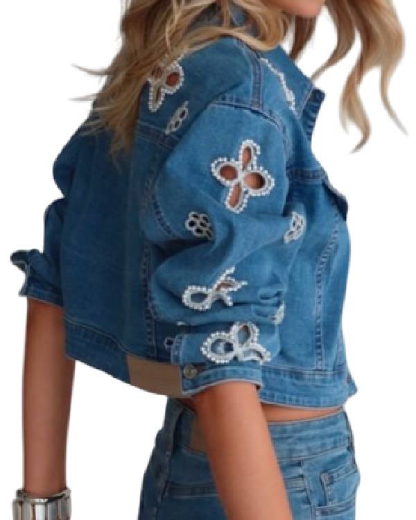 Access Hollywood Emily Orozco Denim Embellished Jacket