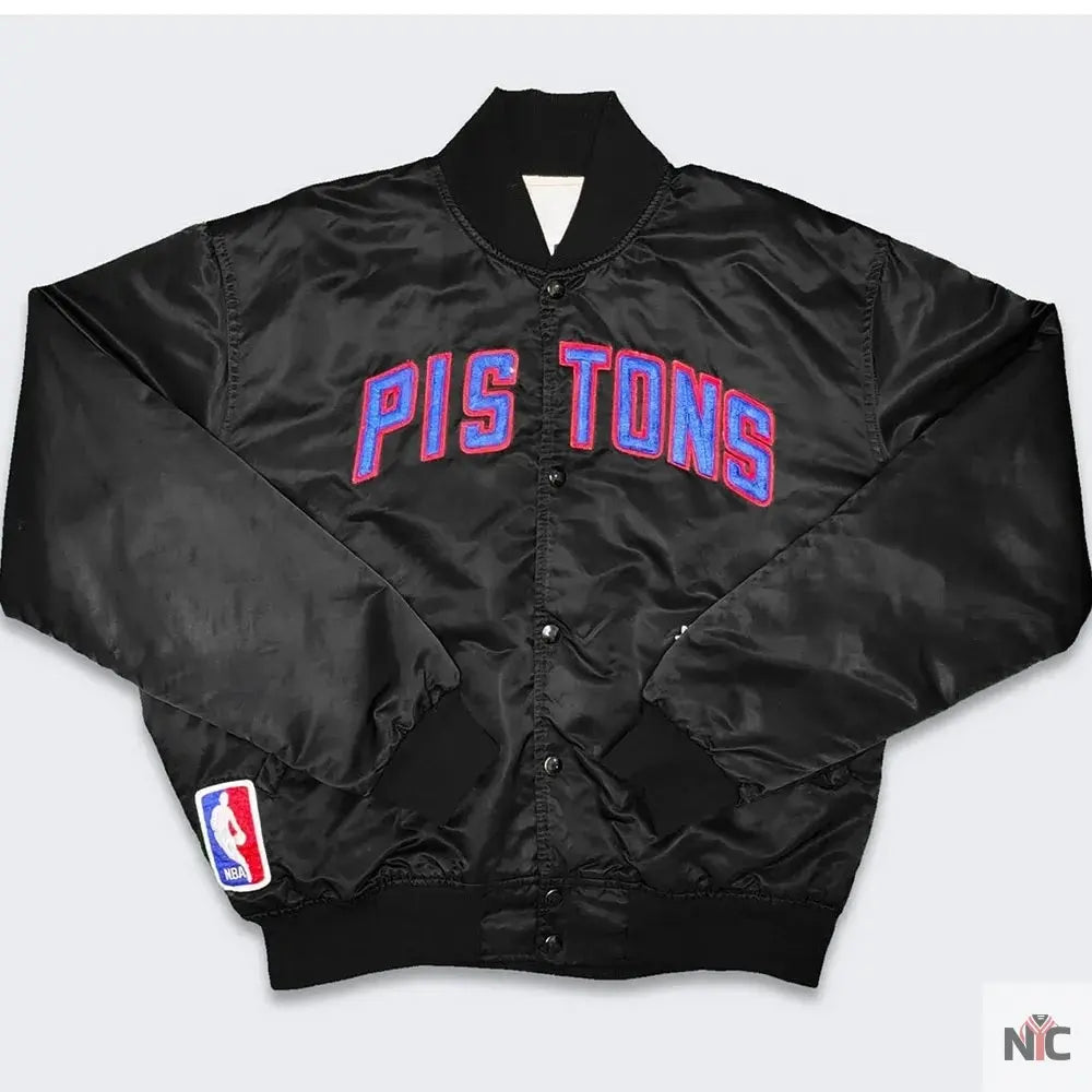 80’s Detroit Pistons Inspired Black Jacket