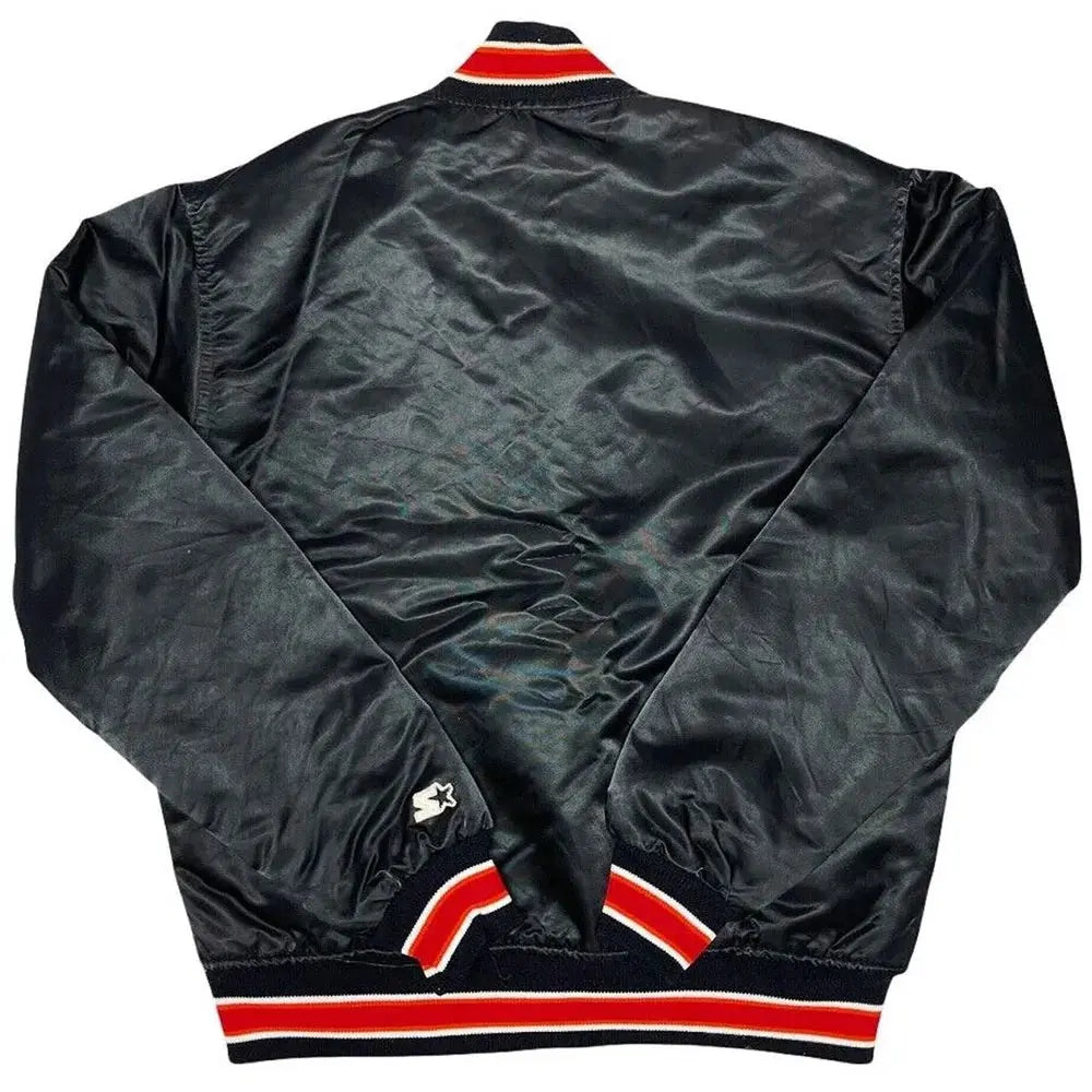 90s Miami Heat Inspired Satin Black Jacket