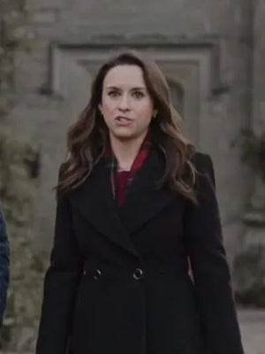 A Merry Scottish Christmas 2023 Lacey Chabert Black Coat