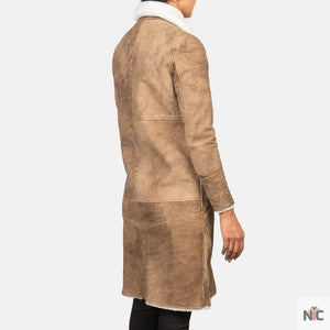 Alina Shearling Brown Leather Coat