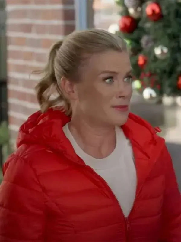 Alison Sweeney A Magical Christmas Village Red Puffer Jacket