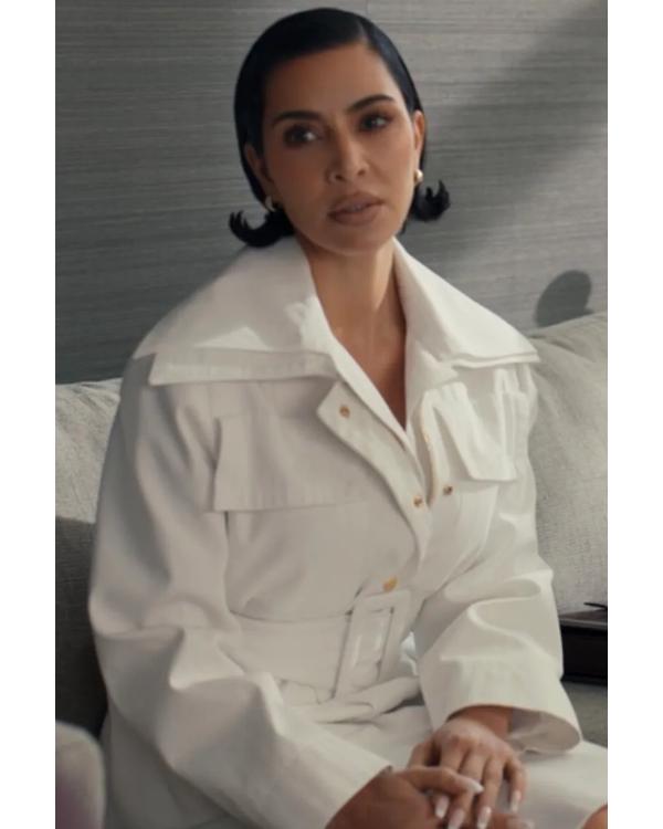 All’s Fair S01 Kim Kardashian White Belted Safari Jacket