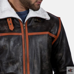Alpine Brown Fur Leather Jacket