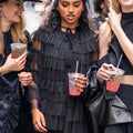 American Horror Story 2026 Avantika Vandanapu Black Ruffle Cape