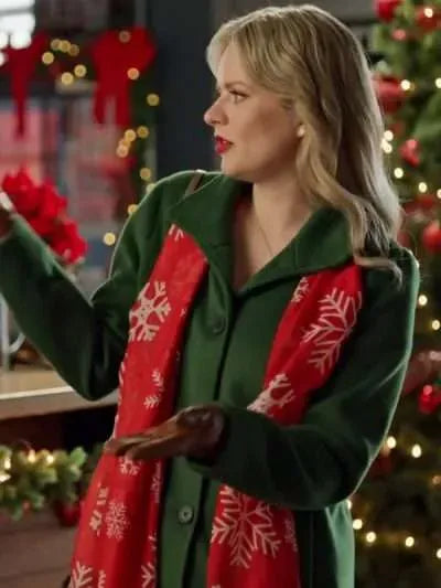 Andrea Brooks Snowy with a Chance of Christmas Green Coat