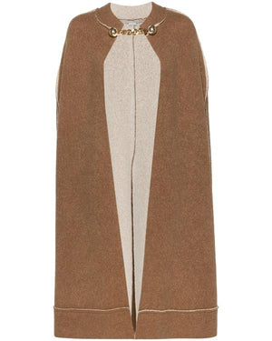 Too Much S01 Naomi Watts Brown Chain Link Knit Cape