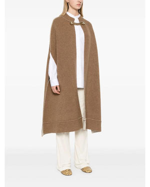 Too Much S01 Naomi Watts Brown Chain Link Knit Cape