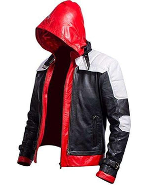 Bat Logo Arkham Knight Red Hooded Jacket - view 2