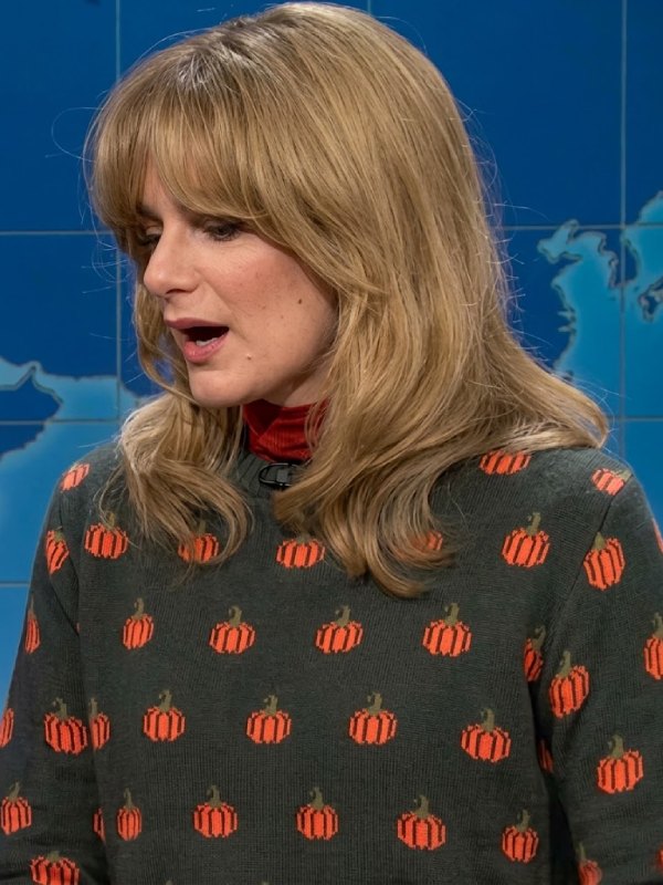 Saturday Night Live S52 Ashley Padilla Pumpkin Sweater