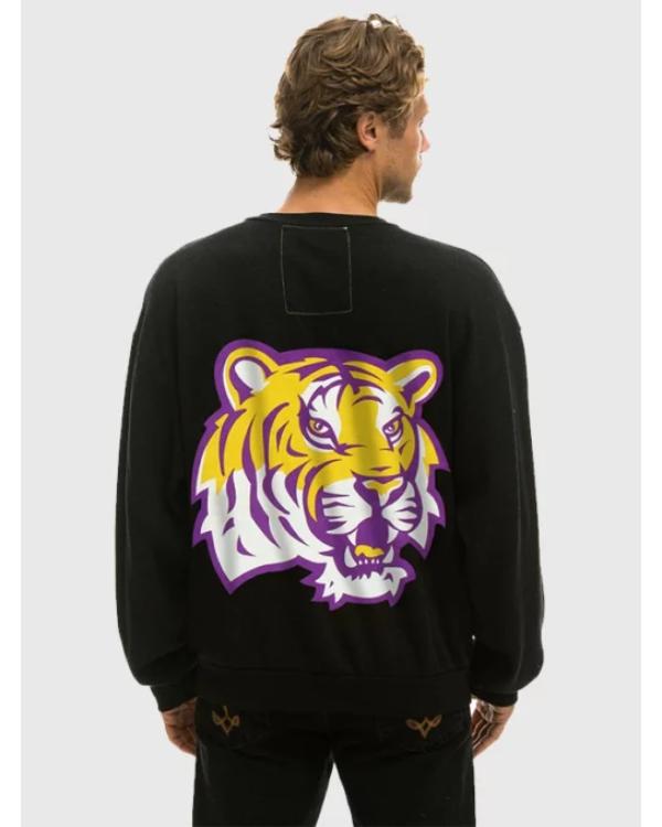 Aviator Nation x LSU Relaxed Crewneck Black Sweatshirt - view 4
