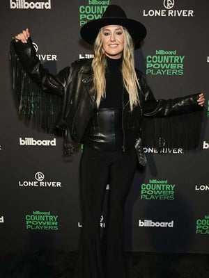 Lainey Wilson Country Power Players 2024 Fringe Leather Jacket