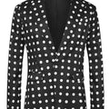 Men Black Polka Dot Blazer