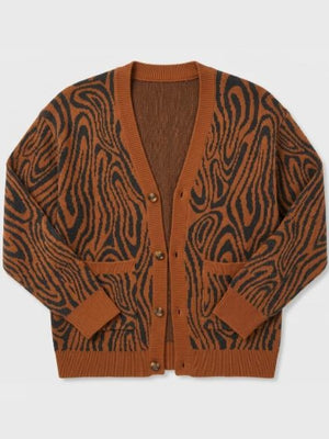 Bobby Moynihan NCIS Origins S3 Brown Swirl Print Caridgan - view 2