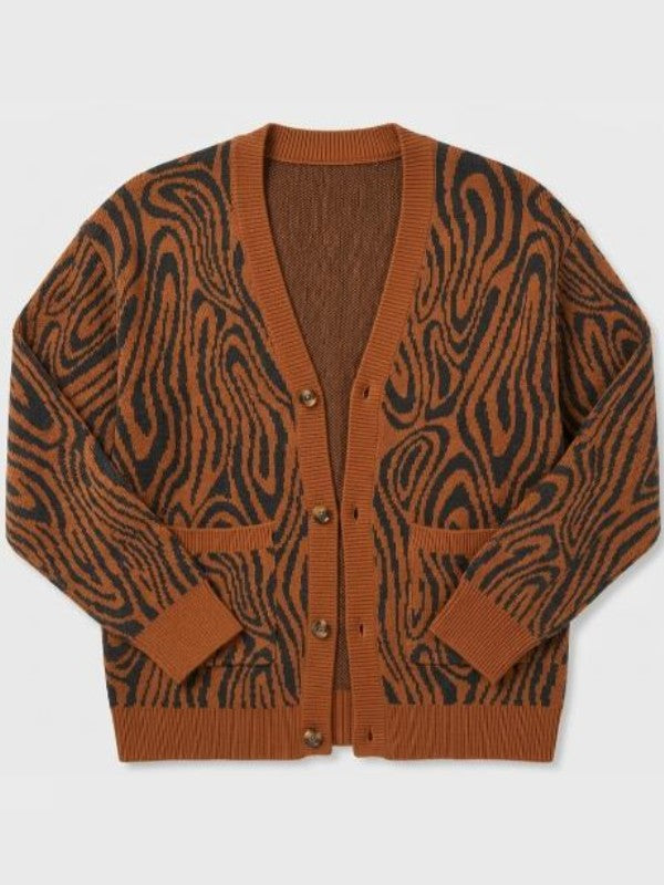 Bobby Moynihan NCIS Origins S3 Brown Swirl Print Caridgan - view 2