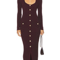 Brooke Logan The Bold and the Beautiful Burgundy Button Front Dress