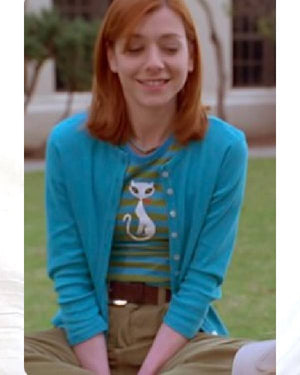 Buffy The Vampire Slayer Alyson Hannigan Striped Cat Tee