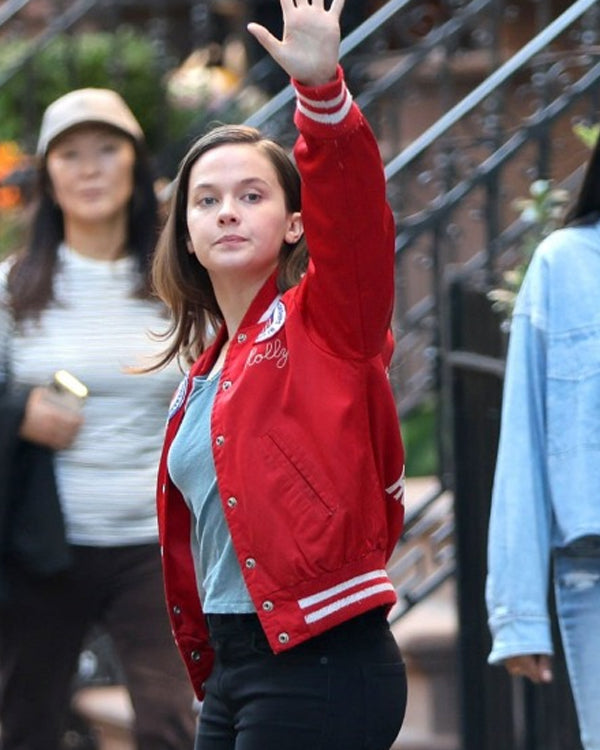 Cailee Spaeny Deep Cuts Red Bomber Jacket - view 2