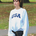 Cara Delevingne Preppy White USA Sweatshirt