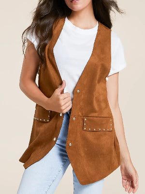 Carly Pearce The Voice S30 Studded Brown Suede Vest