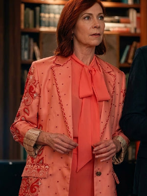 Carrie Preston Elsbeth S4 Pink Paisley Floral Blazer