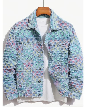 Caught in the Act Unfaithful S04 Grid Fringed Denim Jacket