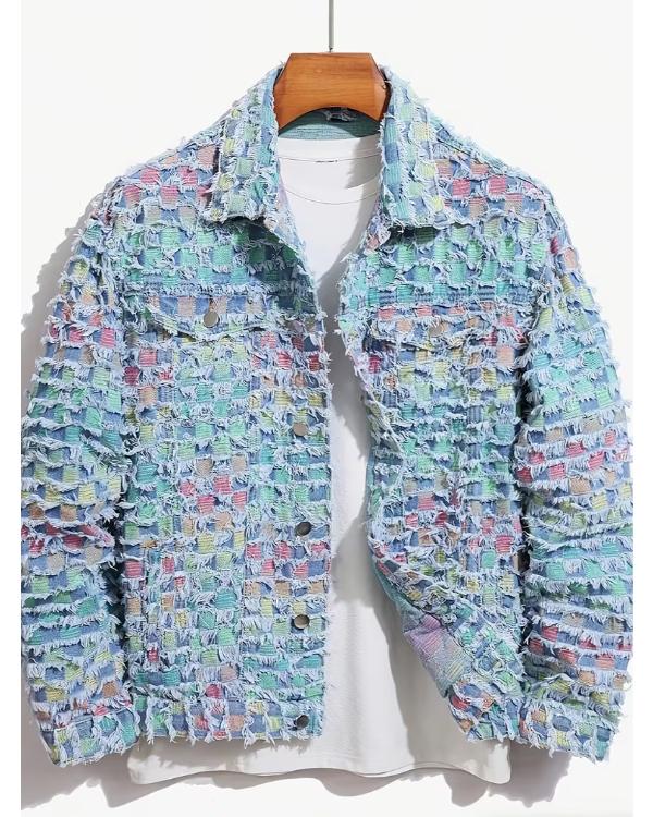 Caught in the Act Unfaithful S04 Grid Fringed Denim Jacket
