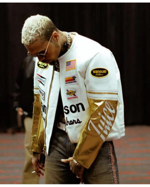 The R&B Tour Chris Brown Vanson Leather Racing Jacket - view 2