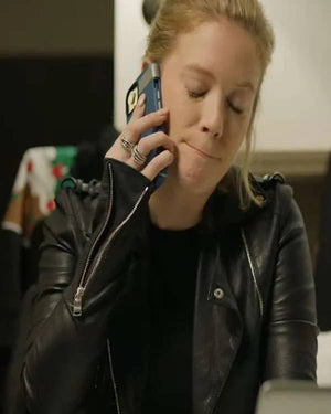 Christmas in Mistletoe Kabby Borders Leather Jacket