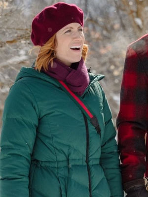 Brittany Snow Christmas with the Campbells Pink Puffer Jacket