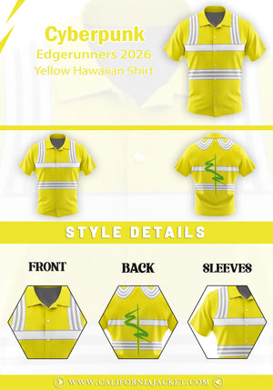 Cyberpunk Edgerunners 2026 Yellow Hawaiian Shirt - view 3