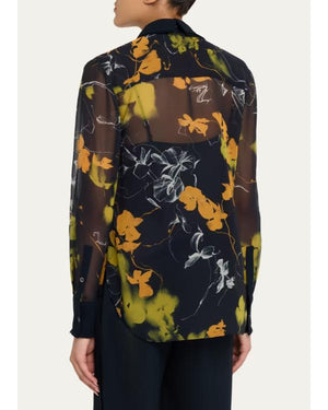 Law And Order S26 Maggie Bofill Black & Yellow Floral Blouse - view 3